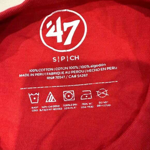 San Francisco 49ers Graphic Logo T-Shirt Mens Small Red/White 47 Brand Football - Picture 3 of 4